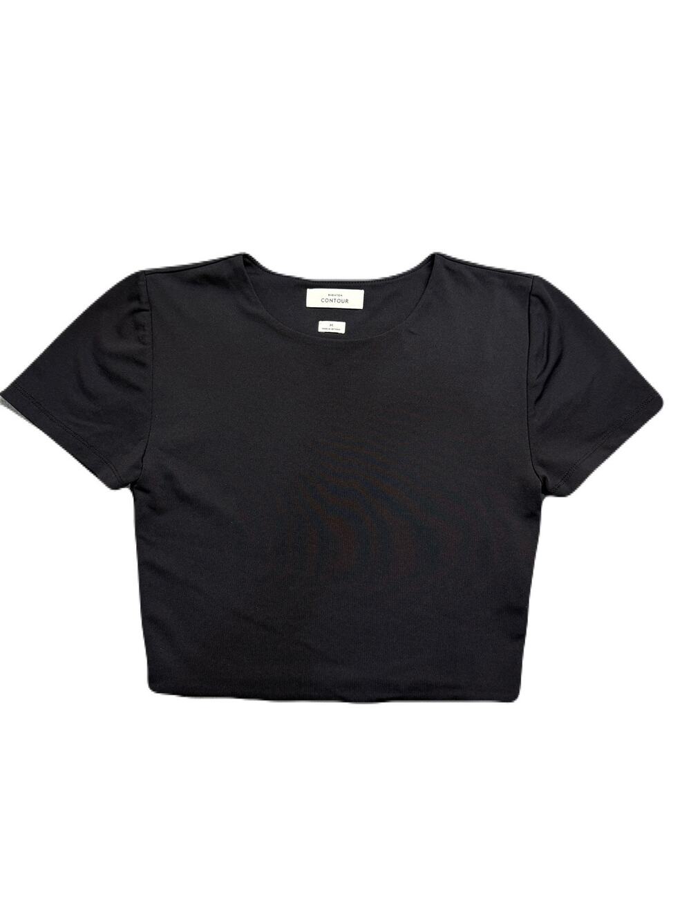 Aritzia Babaton Contour Crewneck Crop Tee Short Sleeve Black Shirt Size Medium